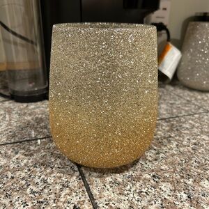 Elegant Gold and Silver Glitter Vase